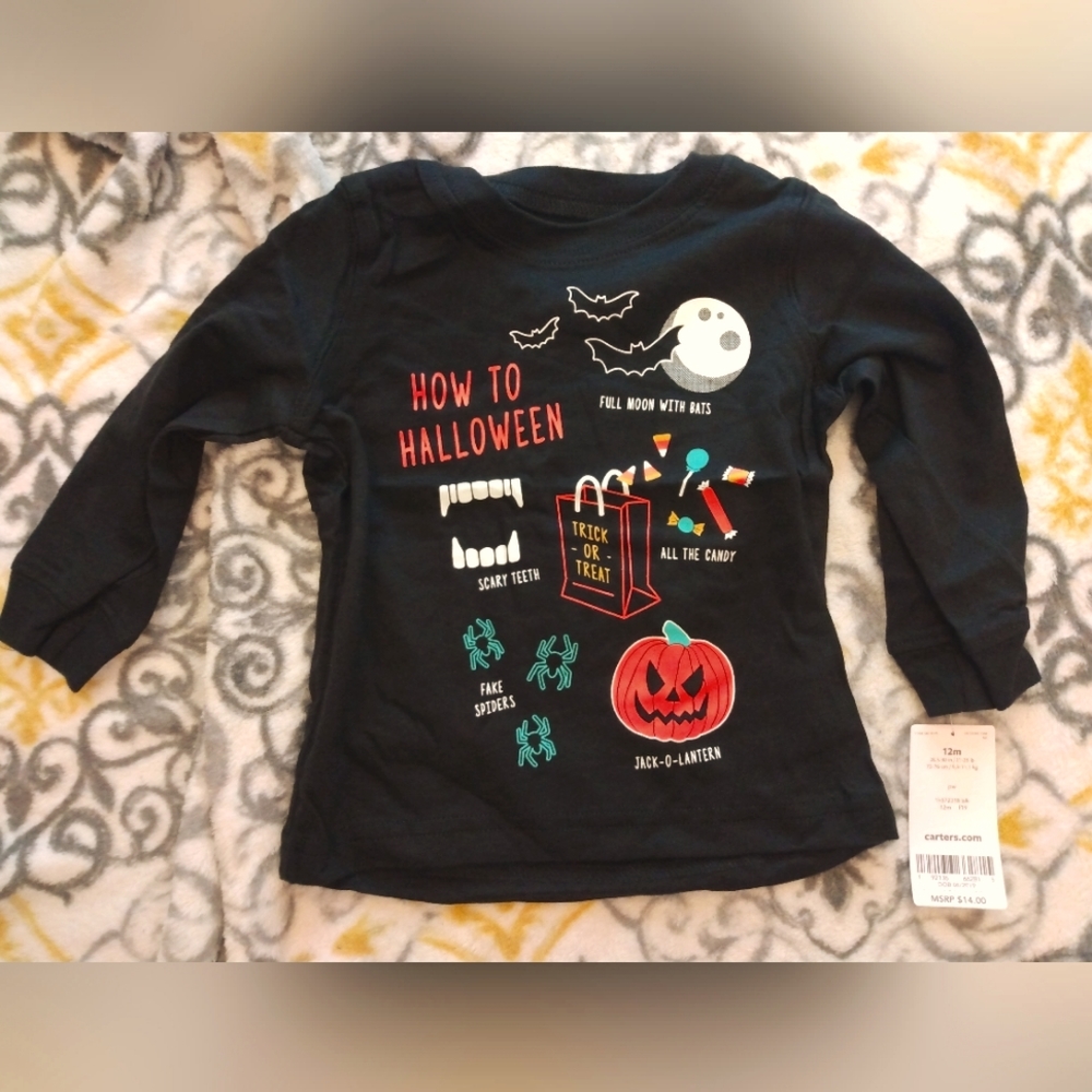 Carter's long sleeve Halloween shirt - 12 Months